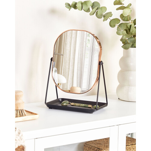 Beliani Makeup Mirror CORREZE Rose Gold 1