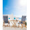 Beliani Set of 2 Garden Chairs with Cushions JAVA Acacia Wood Blue 3