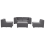Beliani Garden Sofa with Ottoman 4 Seater AREZZO Modular Grey 5