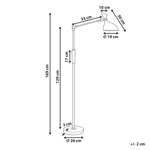 Beliani LED Floor Lamp ANDROMEDA with Dimmer Metal White 2