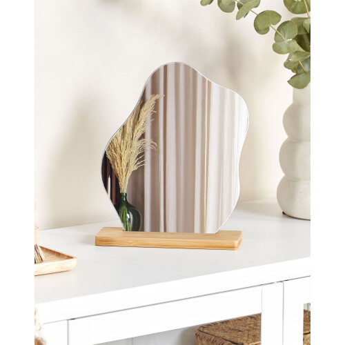 Beliani Standing Mirror LOZERE 19 cm 22 cm Bamboo Light Brown 1