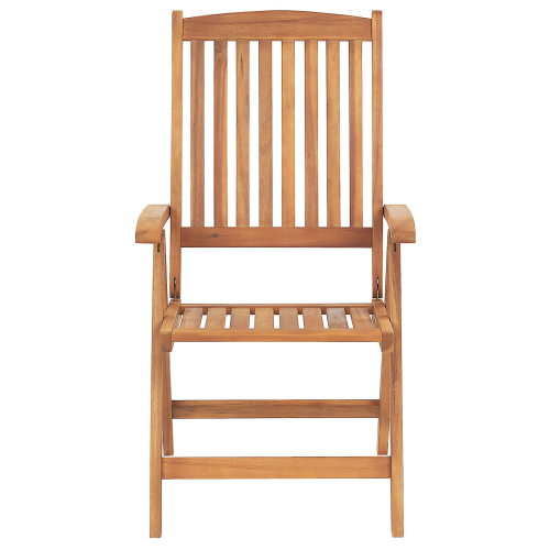 Beliani Set of 2 Garden Chairs with Cushions JAVA Acacia Wood Blue 1