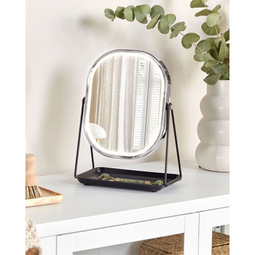 Beliani Makeup Mirror LED DORDOGNE Silver 1