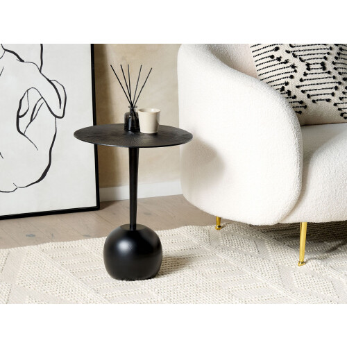 Beliani Side Table EUCLA Metal Black 1