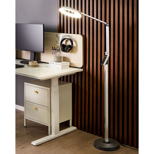 Beliani LED Floor Lamp CARINA with Dimmer Metal Silver 1