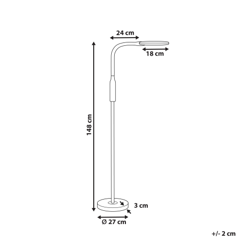 Beliani LED Floor Lamp CASSIOPEIA with Dimmer Metal Black 2