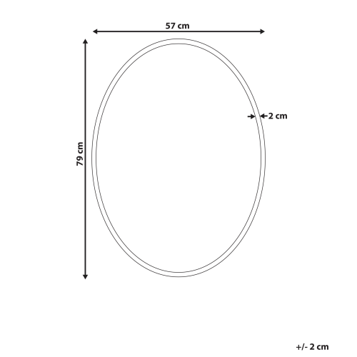 Beliani Wall Mirror OUVEA 57 cm 79 cm Metal Gold 2