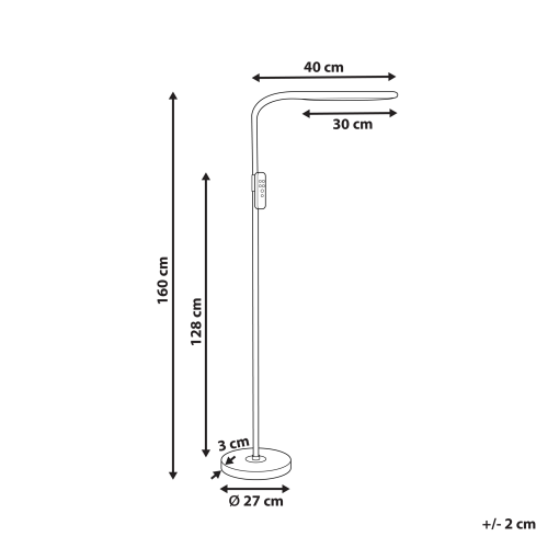 Beliani LED Floor Lamp ARIES with Remote with Dimmer Metal Black 2