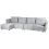 Beliani Corner Sofa 4 Seater TOMRA Fabric Light Grey Right Hand 4