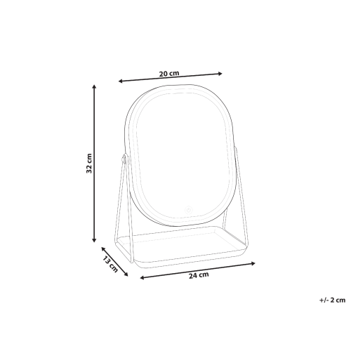 Beliani Makeup Mirror LED DORDOGNE Silver 2