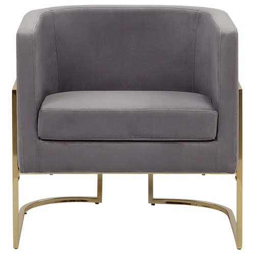 Beliani Armchair SIRKKA Velvet Grey 2