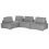Beliani Modular Corner Sofa 4 Seater TIBRO Right Hand Grey Fabric 4