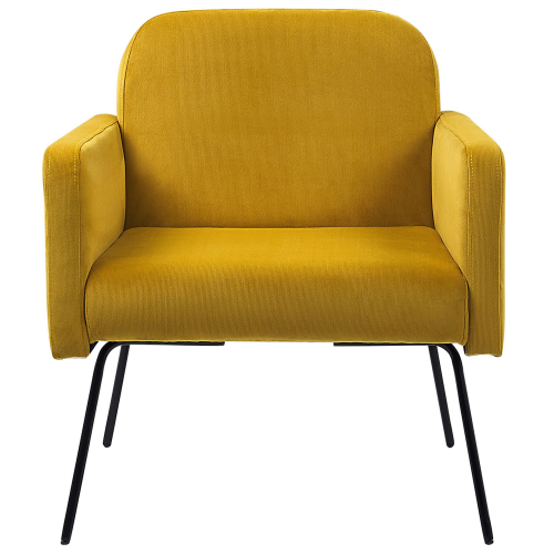 Beliani Armchair NARKEN Velvet Mustard 1