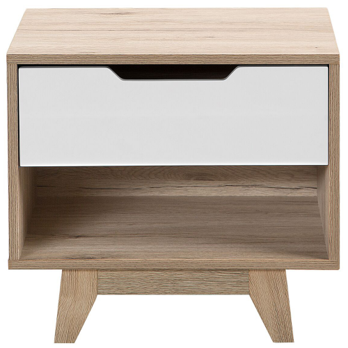 Beliani 1 Drawer Bedside Table SPENCER White 1
