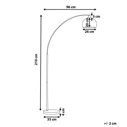 Beliani Floor Lamp PAROO Metal Silver 2