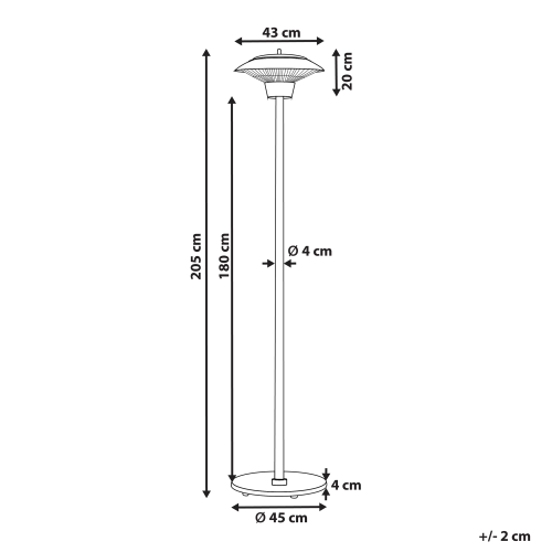 Beliani Freestanding Infrared Patio Heater ASKJA 1500 W Silver 2