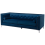 Beliani Sofa 3 Seater AVALDSENES Velvet Navy Blue 3