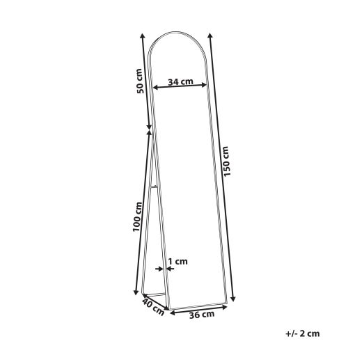 Beliani Standing Mirror BAGNOLET 150 cm Metal Black 2