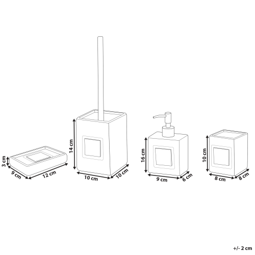 Beliani 4-Piece Bathroom Accessories Set KOUROU Ceramic Black 2