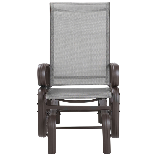 Beliani Garden Chair BORGIO Metal Brown/ Grey 1
