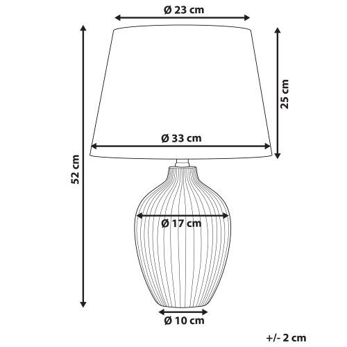Beliani Table Lamp FERGUS Ceramic Brown 2