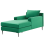 Beliani Chaise Longue GUERET Velvet Green 4