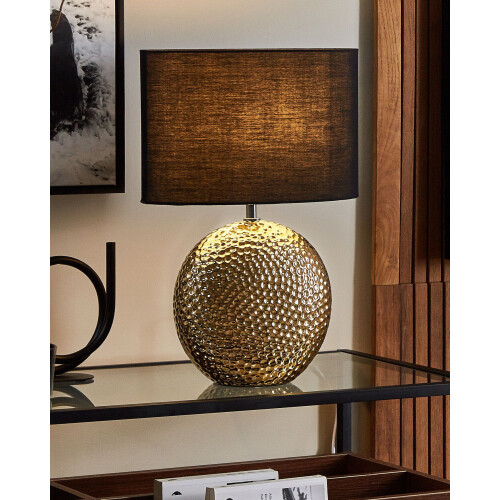 Beliani Table Lamp NASVA Ceramic Gold 1