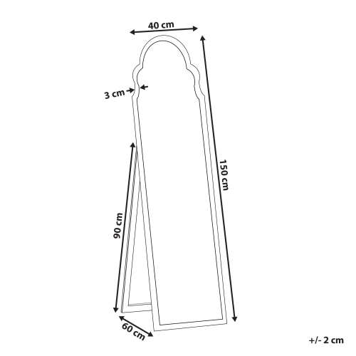 Beliani Standing Mirror CHATILLON 150 cm Black 2