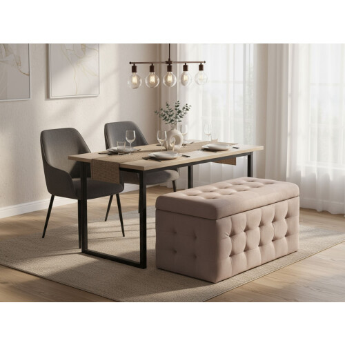 Beliani Storage Ottoman MICHIGAN Velvet Pink 1