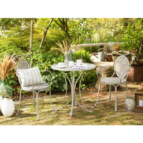 Beliani Bistro Table CILENTO 71 cm 71 cm Metal Grey 1