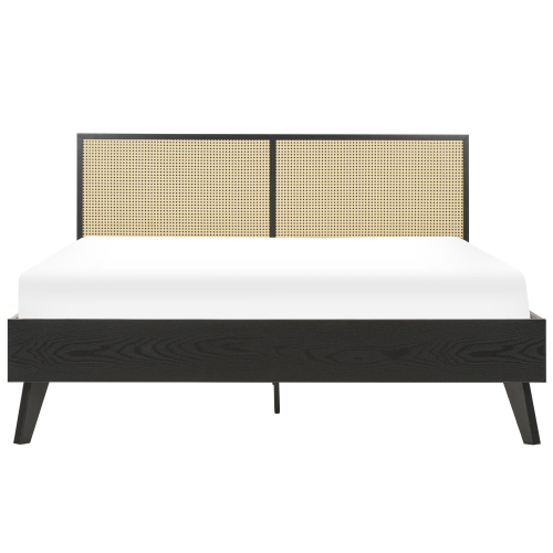 Beliani Bed Rattan MONPAZIER 160 x 200 cm (EU King Size) Black 1