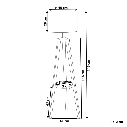 Beliani Floor Lamp BLUFF Pine Wood White 2