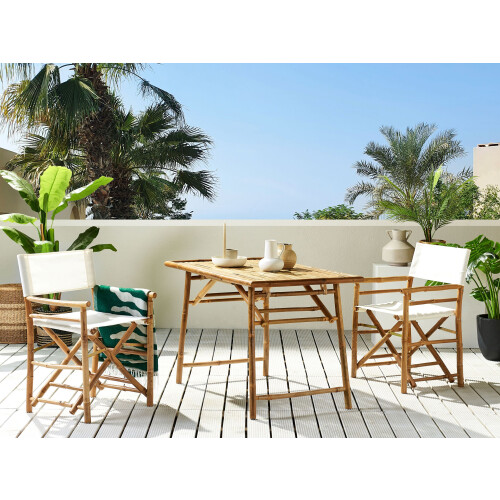 Beliani Garden Dining Table Folding MOLISE 120 cm 69 cm Bamboo Light Brown 1