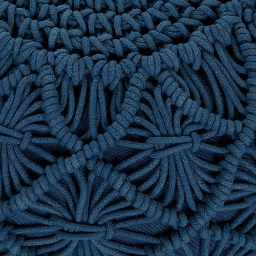 Beliani Pouffe Macramé BERKANE Cotton Navy Blue 2
