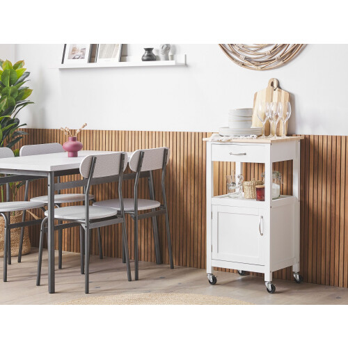 Beliani Kitchen Trolley SIENA White 1