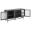 Beliani Glass Display Sideboard DEVON 115 cm Metal Black 3