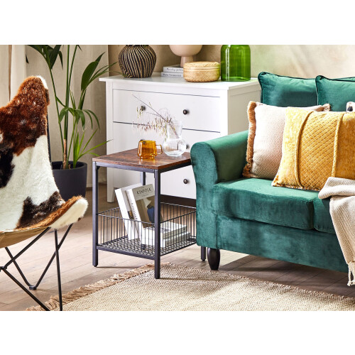 Beliani Side Table KENNER Dark Brown 1