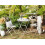 Beliani Bistro Table Folding TRIESTE 70 cm 70 cm Metal Light Beige 2