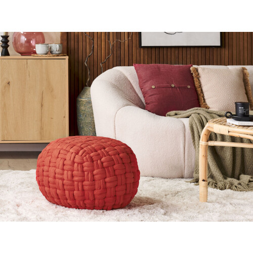 Beliani Pouffe HOPA Velvet Red 1