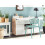 Beliani Home Office Desk 2 Door Sideboard GORAN White 2