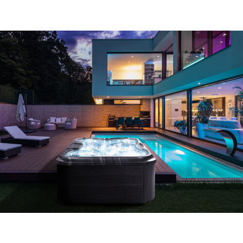 Beliani Outdoor Hot Tub with LED ARCELIA Grey 1