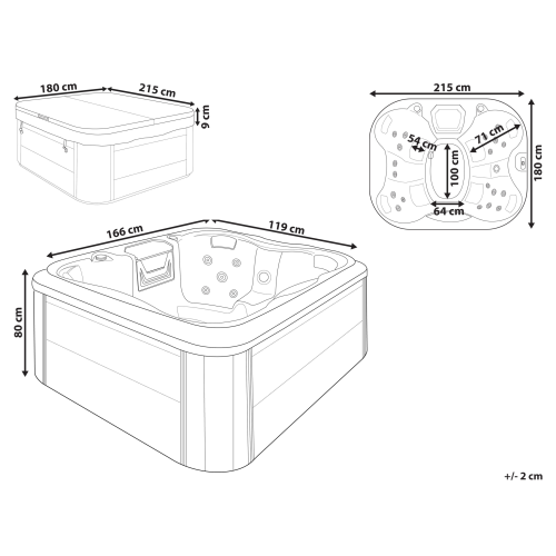 Beliani Outdoor Hot Tub with LED ARCELIA White 2
