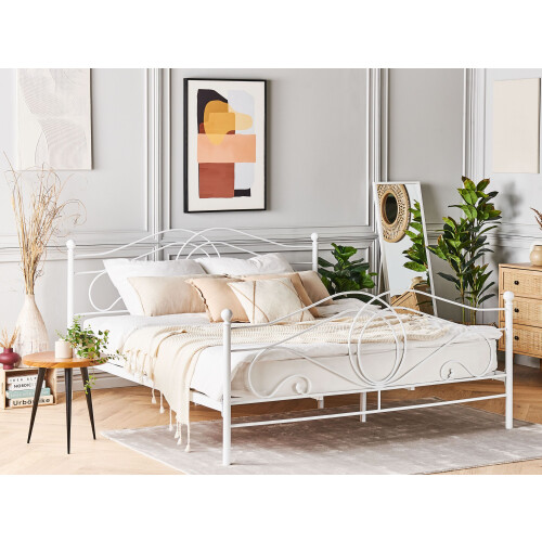 Beliani Bed Metal LYRA 140 x 200 cm (EU Double) White 1