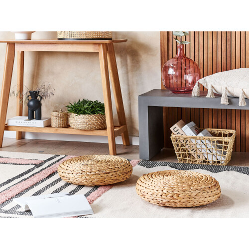 Beliani Pouffe WAHOO Water Hyacinth Beige 2