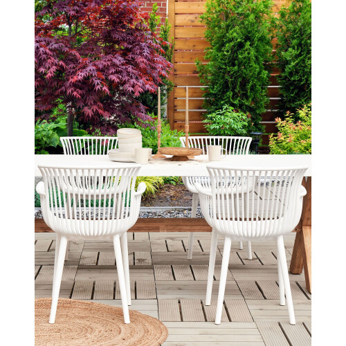 Beliani Set of 4 Garden Chairs PESARO White 1
