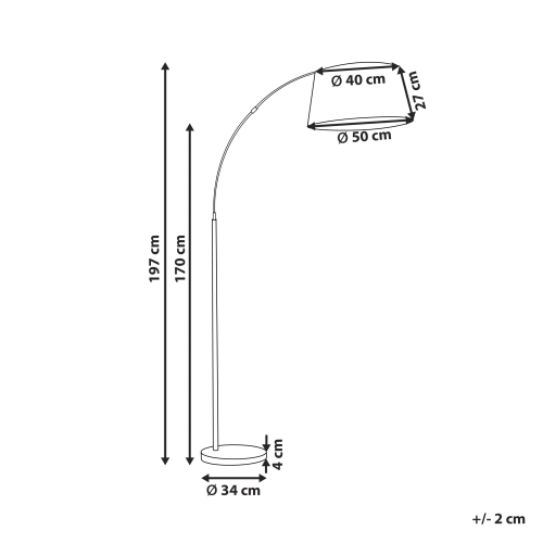 Beliani Floor Lamp YABUS Metal Black 2