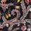 Beliani Throw Cushion RICINUS 45 x 45 cm Velvet Black Oriental Pattern 2