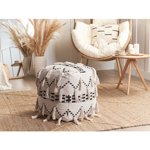 Beliani Pouffe THONDI Cotton Beige 2