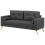 Beliani Sofa 2 Seater KALMAR Fabric Dark Grey 4