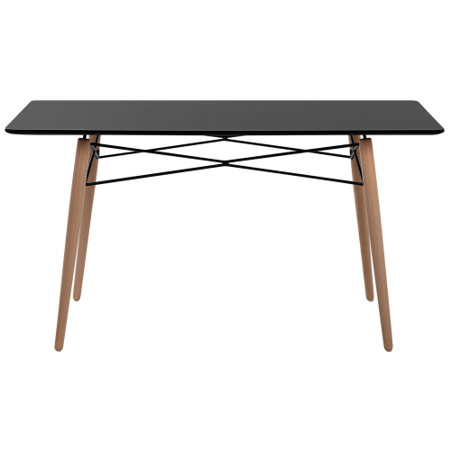 Beliani Dining Table BIONDI Black Beech 140 cm 80 cm 1